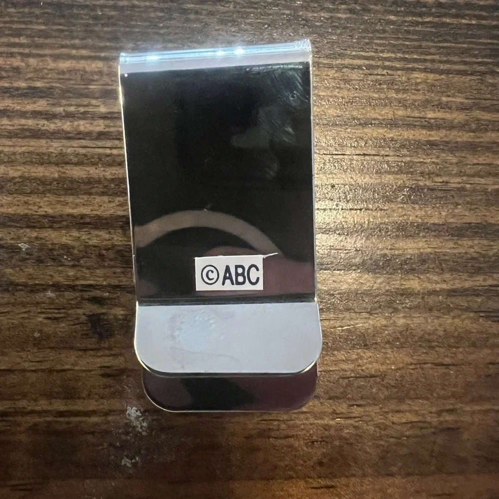 Vintage Silver Tone Money Clip Holder with Golf Theme